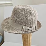 Macy's Collection Eighteen Taupe Band & Bow Woven Cotton Blend  Fedora New With Tags Photo 2