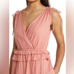 Caslon Faux Wrap Ruffle Dobby Dress Pink Desert XS Photo 1