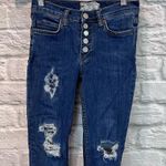 Free People  W24 Reagan Distressed Raw Hem Button Fly Skinny Jeans Photo 2