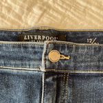 Liverpool High Rise Raw Frayed Hem Dark Wash Denim Shorts Size 12/31 Photo 5
