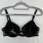 Victoria's Secret  34C Black Demi Bra Gold Star Lined‎ Scalloped Trim Photo 1