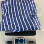 Loft NWOT  electric blue white striped ruffle sleeve scoop neck‎ blouse shirt SP Photo 5