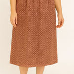 Michael Kors Michael  red printed slit front midi skirt M Photo 0