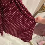 Funky 80’s Ms. Chaus maroon polka bot wide collar vneck belted midi dress Red Size 10 Photo 7