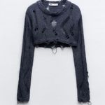 ZARA Navy Ripped Arm Warmer Photo 0