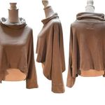 Lime & Vine Gray Oversized High Low Cropped Faux Suede Sweatshirt Size Medium Photo 1