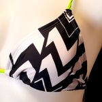 Mudd Bikini top Black White Neon Yellow Size S Photo 3