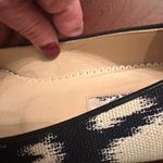 Oscar de la Renta  flats size 9 navy blue white fabric silver buckle Photo 4