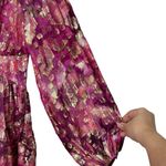 Love Shack Fancy Willis V-Neck Metallic Gold Pink Mini Dress Balloon Sleeve Size 2 Photo 6