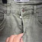 ZARA  Women's Straight Leg Jeans -‎ Olive Green Photo 3