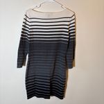 Ralph Lauren Lauren Dress Striped Knit Sweater Gray White Size Medium Photo 4