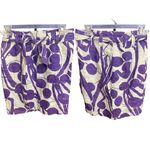 ZARA Basic Purple & White Print Above the Knee Zip Front Skirt with Tie Belt XS Photo 1