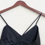ZARA Black Criss Cross Back Satin Mini Slip Dress M Photo 8