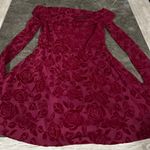 Wild Fable Women's L Flocked Mini Fit & Flare Holiday Dress Floral Off Shoulder Photo 5