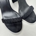 Lulus Black Faux Leather Braided Chunky Heels Womens 8 Peep Toe Classic Pumps Photo 1