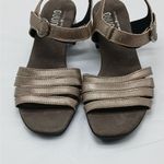 Munro Hallie Strappy Sandal Womens 6M Taupe . Metallic Leather Block Heel Shoes Photo 3