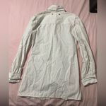 Free People Vintage  White Striped Long Sleeve Shirt with Black Trim Photo 3