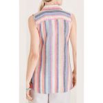 Chico's No-Iron Linen Striped Sleeveless Tunic Top Classic Stripe womens 4 XXL 20 Photo 7