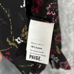 Paige EUC  Floral Sheer Long Sleeve Button Up Shirt  Blouse Women's M Black Photo 7