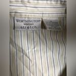 Worthington Striped blouse size 1x Stretch top button down 26270 Photo 4
