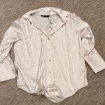 ZARA Cream Satin Blouse Photo 0