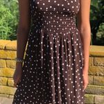 JCPenney Brown And White Polka Dot Halter Dress Photo 0