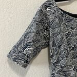 LELA ROSE Women's Navy Floral Rose Print Drape Crew Neck Pencil Dress, Size 8 Photo 5