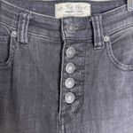 We The Free  Jeans Womens 26 Black Flare High Rise Button Fly Distressed Hem Boho Photo 5