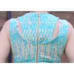 Chic 60s Turquoise/Tan Professional Office Work Bodycon Sleeveless Dress Size 8 Blue Photo 2