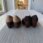 Vintage 90s Y2K Rampage Laurie Tan Brown Suede Peep Toe Wedges Sandals Shoes 7 Photo 7