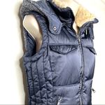 ZARA  Navy Blue Puffer Vest Hooded sz S Photo 2