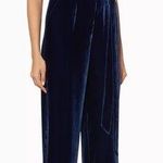 L'Agence  Navy Jaelyn Velvet Jumpsuit blue size 0 viscose silk C6 Photo 0