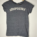 Aeropostale Vintage Top Women S Gray Short Sleeve Sewn Spell out Y2K FLAWED Photo 0