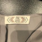 Pink Rose  Large Short Sleeve Gray Blouse Photo 3