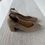 Novacas Light Gray Taupe Suede Block Heel Ankle Strap Pumps Dress Shoes Sz 40 9 Photo 1