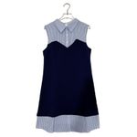 English Factory  Navy & White Oxford Pinstripe Mini Dress Sz Small NWOT Photo 1