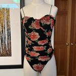 Leith Ruched mesh floral print bodysuit Photo 1