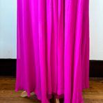 Theia Empire Waist Silk Bright Pink Formal Full Length Dress Photo 4