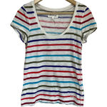 Aeropostale Striped Scoop Neck Tee L Y2K Retro Colors Soft Stretch Casual Top Photo 0