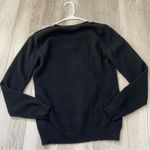 Classic Cashmere Sweater vneck long sleeve womens Black medium preppy minimalist Photo 3