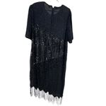 Scala  beaded fringe silk dress formal cocktail party mother of the bride 2x Plus Photo 1