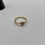 Gorgeous Gold Finish Heart Shaped‎ Ring Pink 7 Photo 2