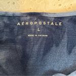 Aeropostale Blue Asymmetrical Tie Front Tank Top Photo 2