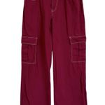 RSQ Women'sSize 26 Low Rise Wide Leg Cargo Jeans Garnet Baggy Y2K Photo 1