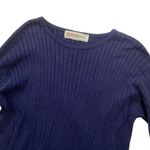 Crystal Kobe Ribbed Knit Sweater Blue Size M Photo 3