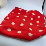 Vintage red white polka dot infinity satin scarf. Photo 1