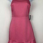 EXPRESS NWT  Ruffle Hem Fit n Flare Mini Dress Barbie pink Small Photo 0