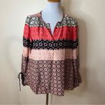 Derek Lam  10 Crosby silk boho peasant long sleeve Carnation blouse 6 Photo 1