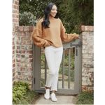 Mud Pie Layla Sherpa Fleece Tan Light Brown Crewneck Sweatshirt Size Medium Photo 1