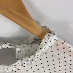 Madewell Mockneck Ruffle Top in Flocked Dot Size Medium Photo 4